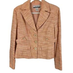 Nine & Company 'Tequila Sun' Melon 3-Button Tweed Suit Jacket 8 Schoolgirl NWT